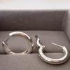 BF CLUB 925 Sterling Silver Earrings For Women Trendy Simple Retro Round Earring Jewelry Prevent Allergy Party Accessories