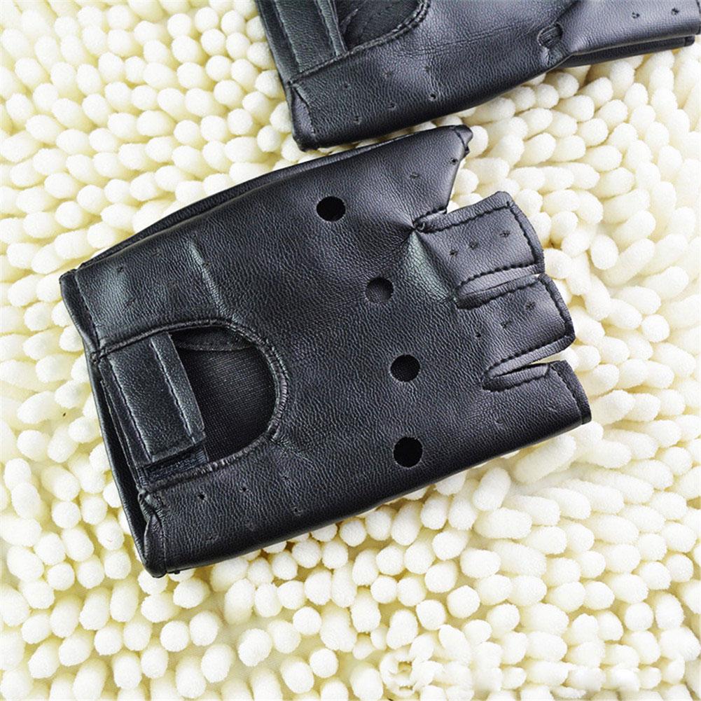 Punk Handschuhe Halbfinger Punk PU Lederhandschuhe Atmungsaktive Accessoires Mode Outfits für Radfahren Fitnessstudio Tanzen Fitness Musik