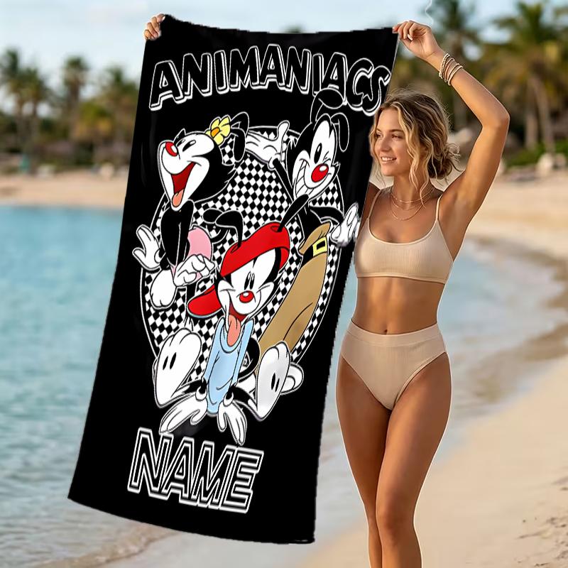 Customizable personalized beach towels Animaniacs themed designs.Suitable for the beach, yoga, sports;ideal as beach accessories