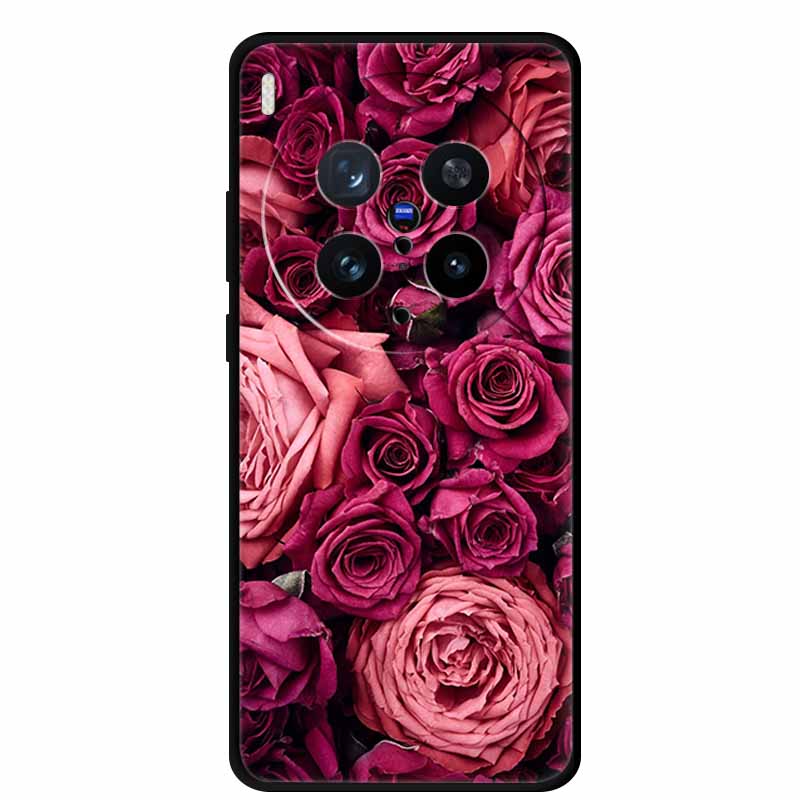 

Для Vivo X200 Ultra Чехол X 200 Ultra Чехол Цветы Черный Силикон Мягкая Задняя Крышка Чехол Для Vivo X200 Pro Mini 5G Чехол Funda Para Vivo X200 Ultra