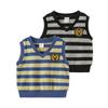 Spring and Autumn College Style Children's Clothing Boys' V-Neck Vest Children's Striped Sleeveless Vest Baby Smiley Face Tank Top