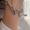 Korean Style Heavy Vintage Letter Plate Bracelet Fashion Trendy Personality Jewelry For Women