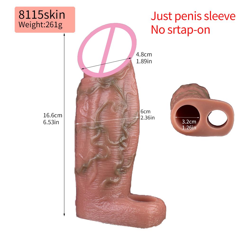 SXXY Realistic Hollow Dildo Pants Silicone Male Strap-on Penis Sleeve Lifelike Sex Toys For Men Dick Extender Women Gay