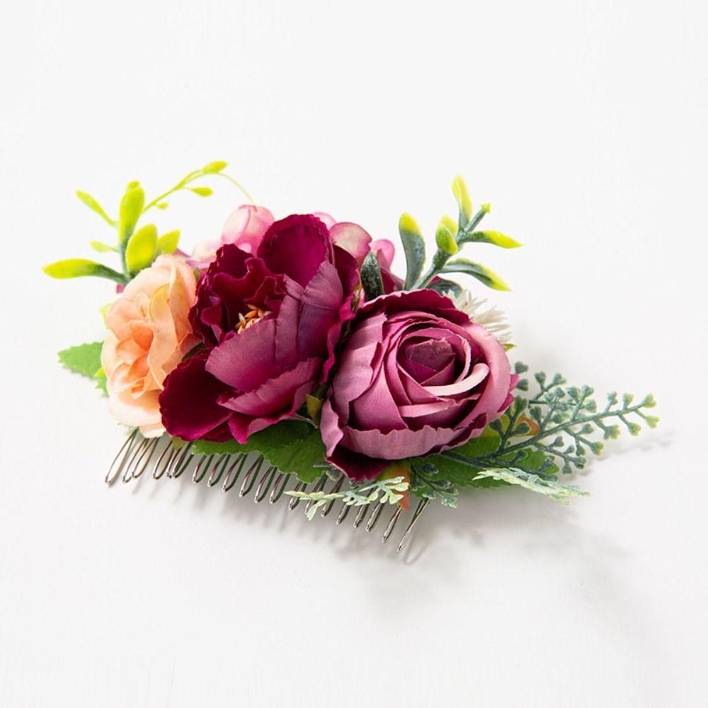 Flower Leaf  Hair Comb Flower Hair Comb Bridal Crystal Hair Ornaments Bridal Hair Accessories