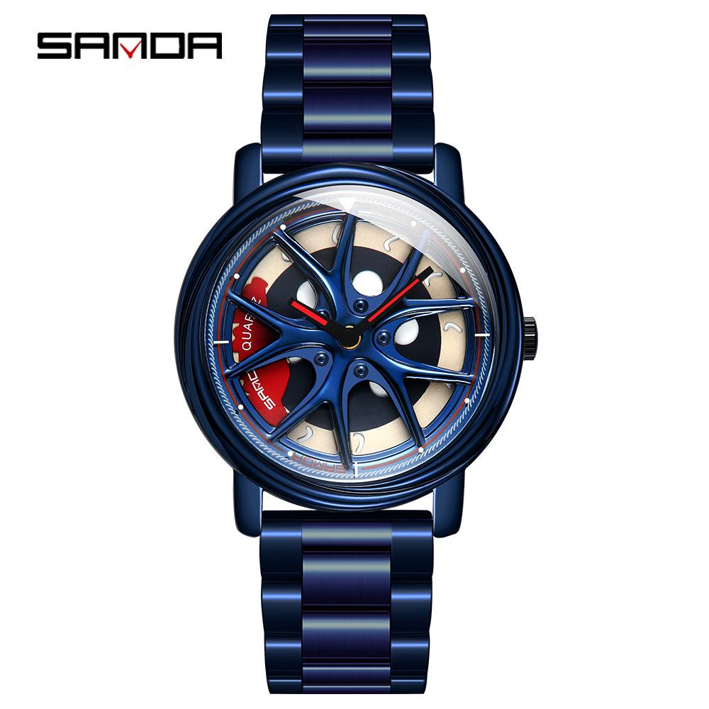 Sanda Meilleure Vente 1088 Montre pour Adolescent: Personnalisé, Cadran Rotatif 3D, Tendance, Quartz Étanche.