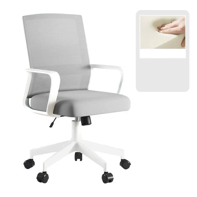 1pc ergonomic mesh office chair with a central back support, adjustable height and rotation function, metal frame