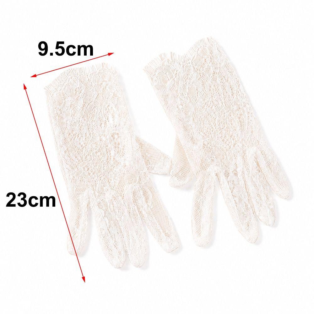 1Pairs Breathable Women Lace Gloves Mesh Bridal Gown Mittens New Dance Gloves Clothing Accessories