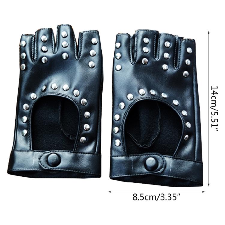 Punk PU Gloves Pole Dancing Studded Gloves for Dancer for Women and Girls Gift