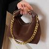 Suede Bag Women's New Fashion Chain Bag Versatile Handbag Casual Texture Retro Messenger Bag