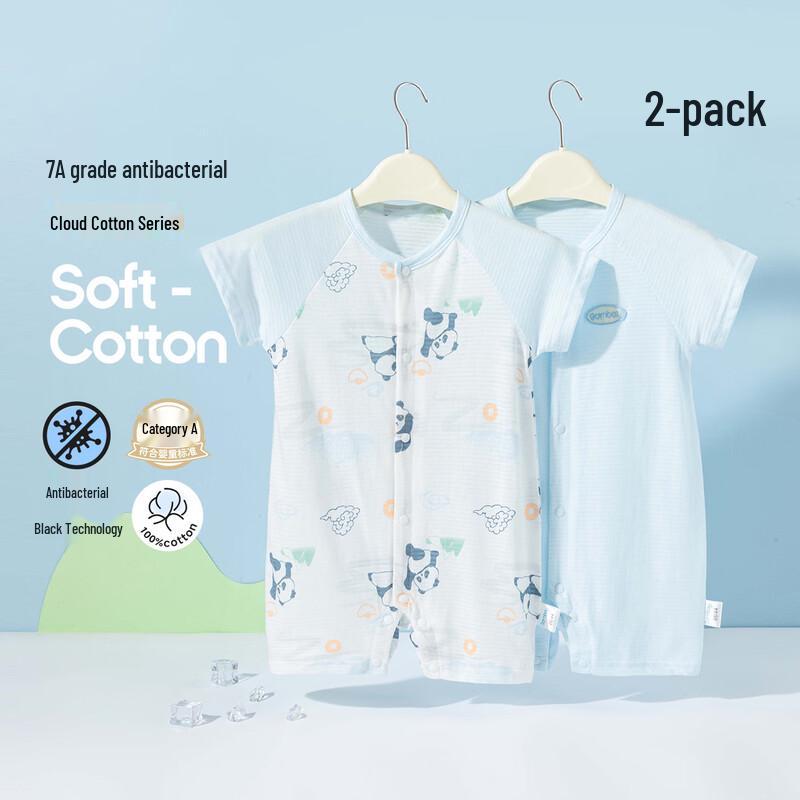 Beibeiyi 7A Anti-bacterial Cotton Baby Short Sleeve Romper 2-Piece Set 73/48