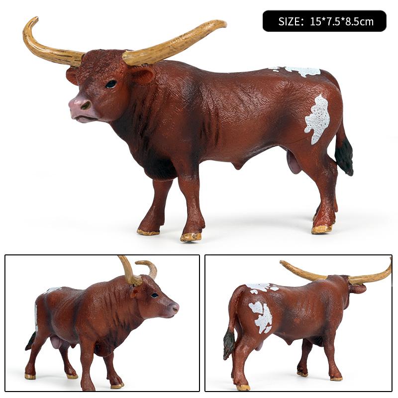 Oenux Zwierzęta Gospodarskie Walki Byków Kowboj Symulacja Drób Bydło Cielę Byk Wół Kolekcja Figurek Akcji Model Pvc Zabawka Prezent dla Dzieci