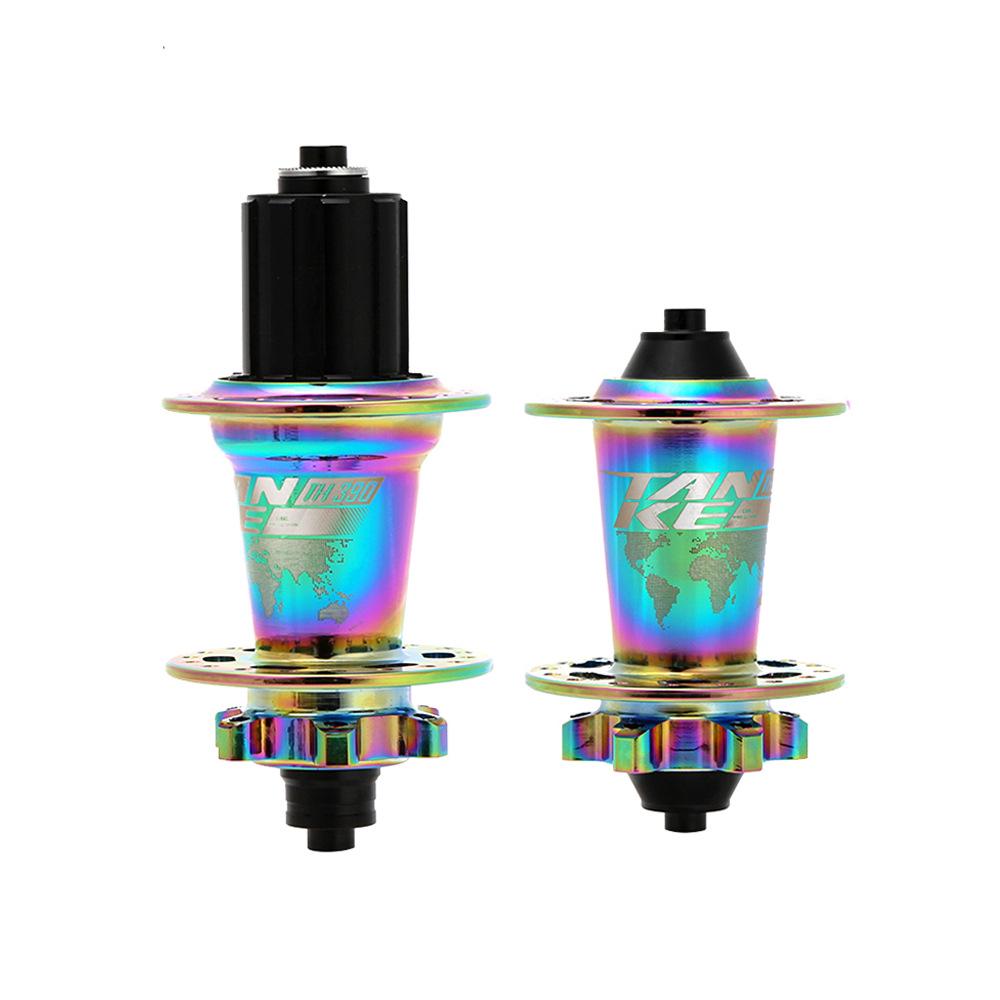 TANKE Mountain Bike 4-Bearing Hub: Quick Release Thru Axle, Iridescent Aluminum Alloy.