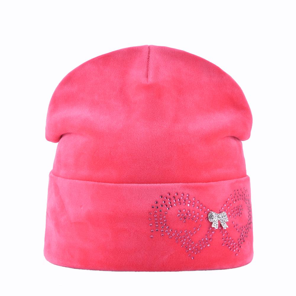 Velvet Warm Ear Protection Women's Knit Hat - Trendy Thick Winter Pullover, Solid Color