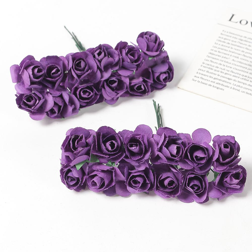 144Pcs Artificial Rose Bouquets Paper Fake Flowers Home Room Decor Wedding Decoration Christmas Navidad 2025 New Year DIY Wreath