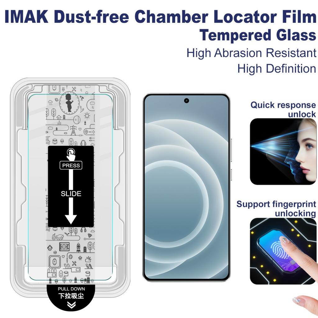IMAK H Series For Realme Neo7 Turbo 5G Tempered Glass Screen Protector Dust-free Installation Film (Fingerprint Unlock)