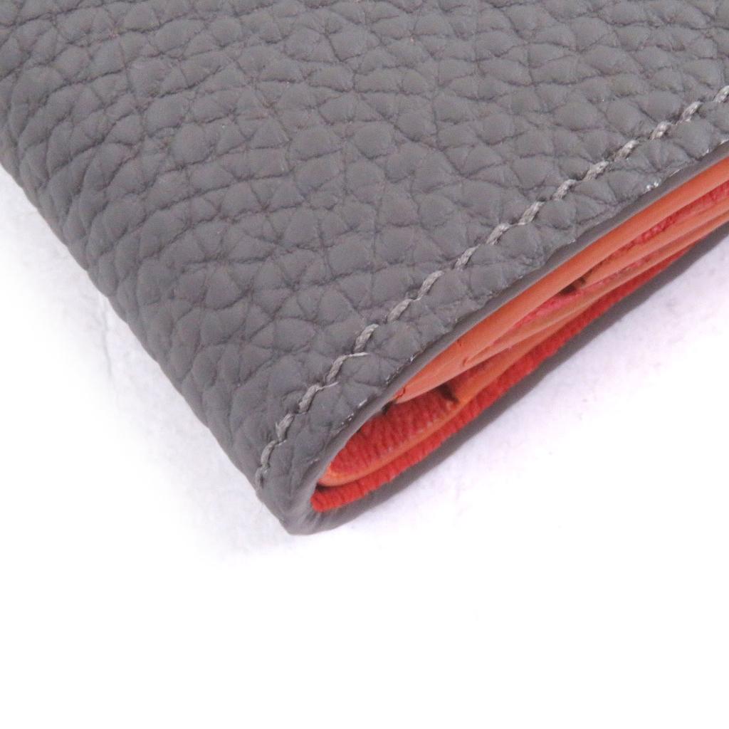 Excellent MAISON TAKUYA Bifold Wallet Compact wallet Charcoal Orange Used
