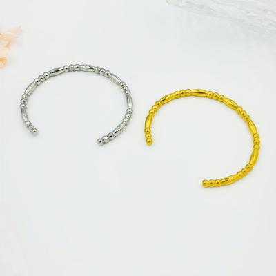 Simple Temperament 304 Stainless Steel Adjustable Open Cuff Bracelet