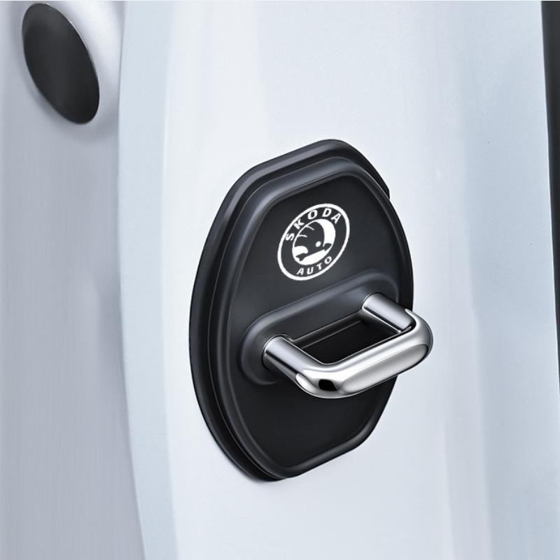 4 Stück Silikon Auto Türschloss Abdeckungen Tür Anti-Kollisions-Pad für Skoda Rapid Yeti Superb Octavia Fabia Karoq KAMIQ Scala Citigo dnhr35