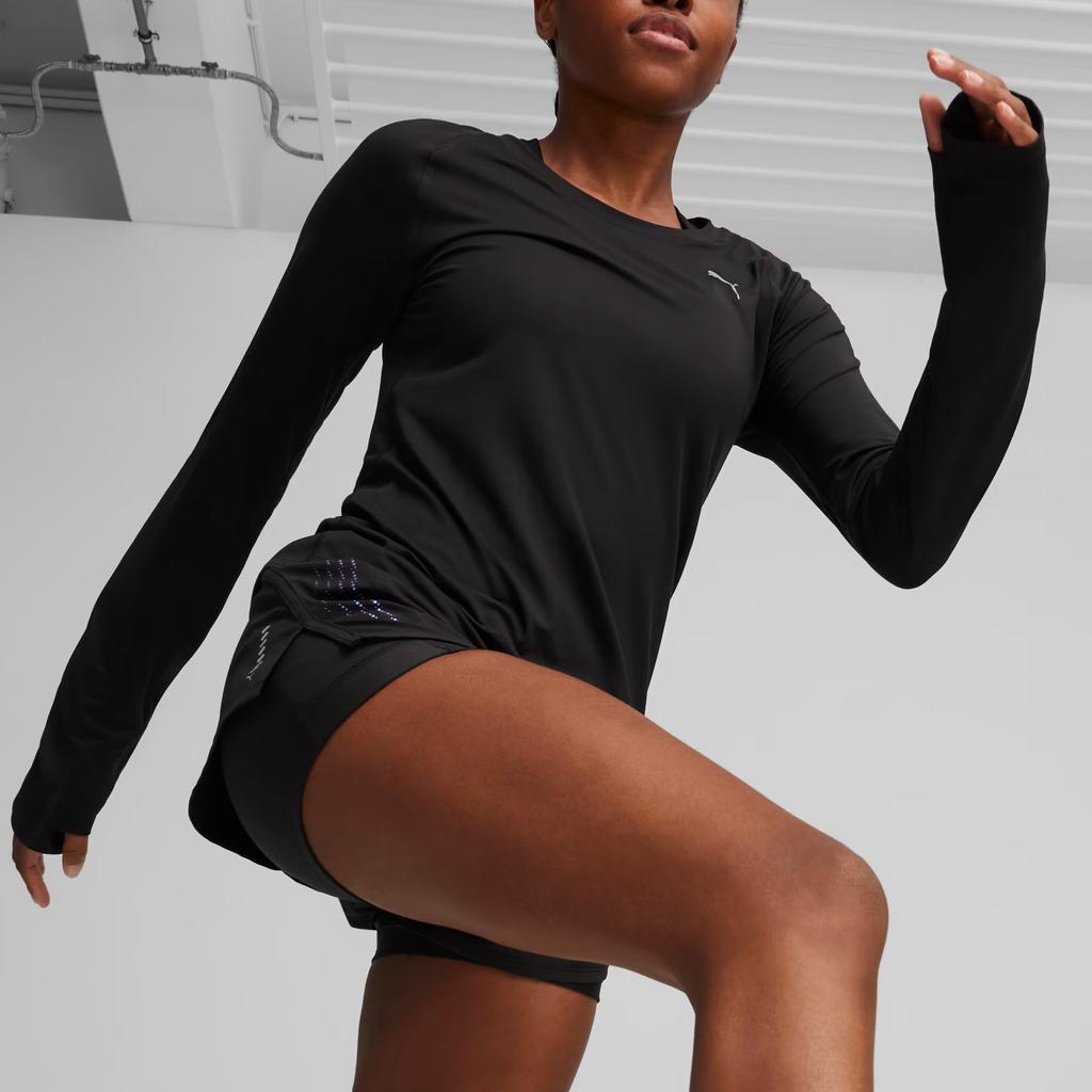 Puma Run Cloudspun Long Sleeve Running Top Women tops Black 524962-01