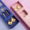 2Pcs/set Creative Stainless Steel Flowers Shape Dessert Spoons Kids Sugar Spoons Set Kitchen Accessories Wedding Gift Box Set