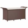 vidaXL Gartenbank mit Kissen Braun 116x46x57 cm Poly Rattan