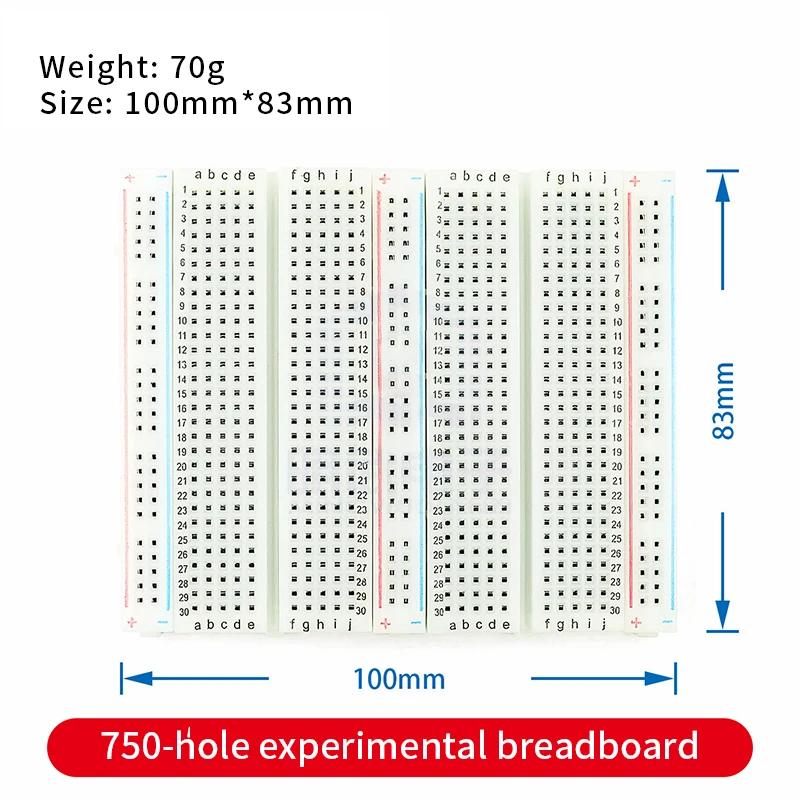 Steckbrett-Set, 750 Punkte, Steckbrett + 65 Stück/140 Stück, Überbrückungsdraht, Testplatine, Protoboard, DIY-Elektronik-Kits