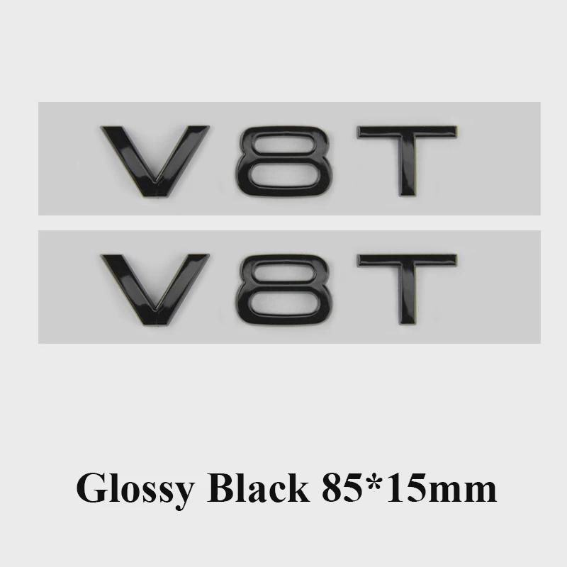3d ABS bilbokstaver V10 V8T V6T-logo Bilskjerm-sideemblem-merkemerke for A6 C7 S4 A4 B7 SQ7 R8 S8 S6-klistremerketilbehør