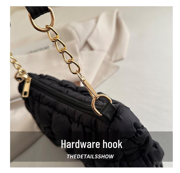 2024 Pleated Cloud Bubble Shoulder Bag - Trendy Korean Down Cotton Underarm Design