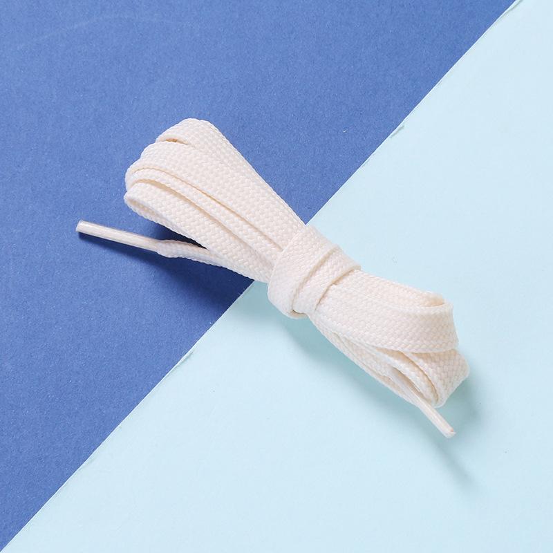 10mm Double Layer Flat Polyester Shoelaces for Casual Sports Shoes - White