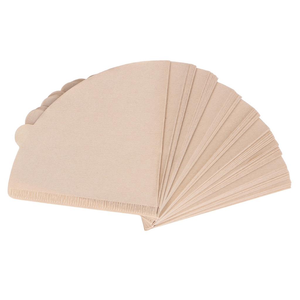 100PCS filtru de cafea hârtie de unică folosință din pulpă de lemn naturală formă de con strecurătoare de cafea