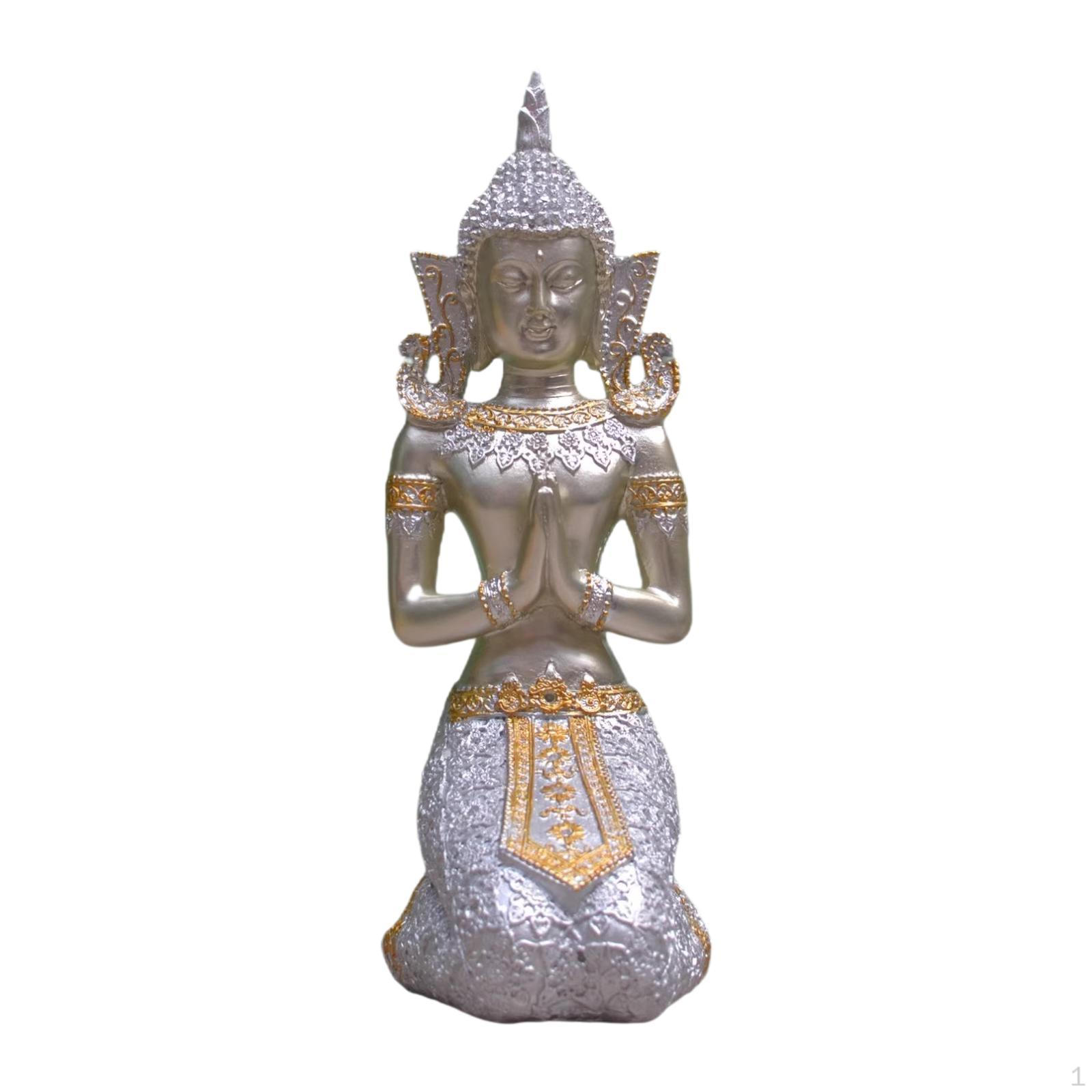 

Buddha Figurine: Tranquil Meditation Sculpture for Home Decor срібний