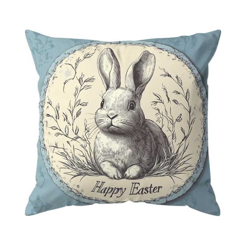 1Pc Easter Day Cushion Covers Polyester Rabbit Easter Eggs Pillow Cover For Sofa Chair Bed Car Easter Party Table Decoration