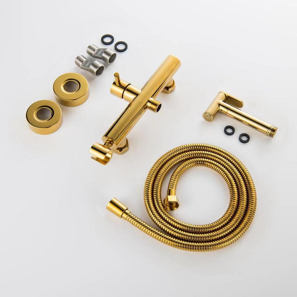 Set rociador bidé para inodoro Latón Doble Uso Grifo para bidés Baño Rociador caliente y frío ducha rociador bidé Grifo bidé Pistola de alta presión