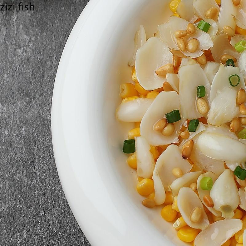 Round Thickened Ceramic Dining Plate Dessert Plates Fruit Bowl Salad Bowl Dim Sum Dish Sashimi Disc Sushi Plate Snack Bowls