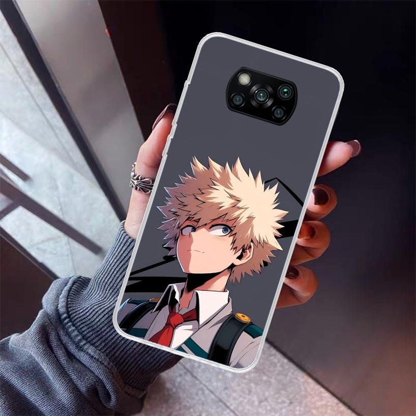Bakugou Katsuki MHA My Hero Phone Case For Xiaomi Poco X5 X6 X7 Pro F7 Ultra M7 Redmi 15C 15 13C 13 12C 12 10 10C 10A 9 9C 9T 9A