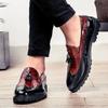 New Lazy Man Slip-on Bean Shoes Men's Business Casual Crocodile Print 46 Large Size Fringed Leather Shoes Men