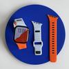 For Watch 9/8/7/SE Beveled Striped Silicone Gel Watch Band with Pin Buckle Sports-Style