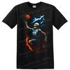 Skeleton Basketball T Shirt W/ Lightning Fire Gothic Sports Graphic Tee Artwork