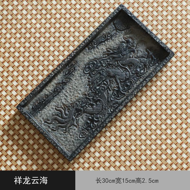 Ceramic Dry Brewed Tea Tray Kung Fu Tea Set Accessories Water Storage Square Circular Large Lacquer Tea Table Pot-bearing