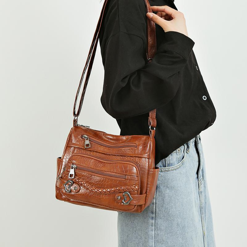 Women's Soft Leather Bag Crossbody Bag Large Capacity Mother Bag