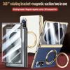Supporto Magnetico Metallico Rotante Custodia con Pellicola Protettiva in Vetro per Samsung Z Fold 8 Fold8 Ultra Galaxy Z Fold 7 Cover Sottile in Pelle