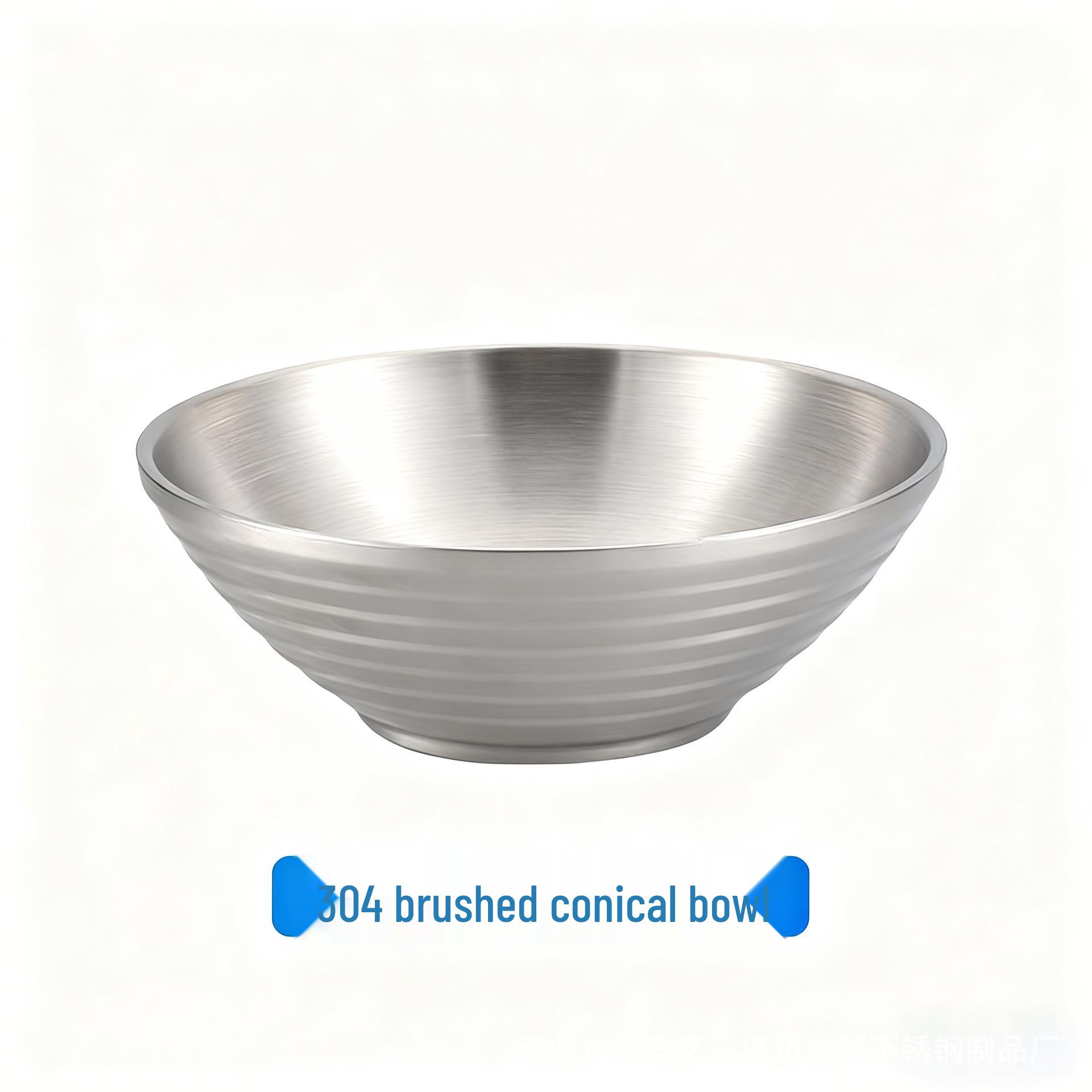 

Golden Large 304 Stainless Steel Mushroom Hat Ramen Bowl - Versatile for Cold Noodles, Salads, and More. 18CM