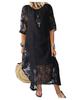 2023 Summer Europe and America Hot Item: Round Neck Short Sleeve Lace Long Casual Dress