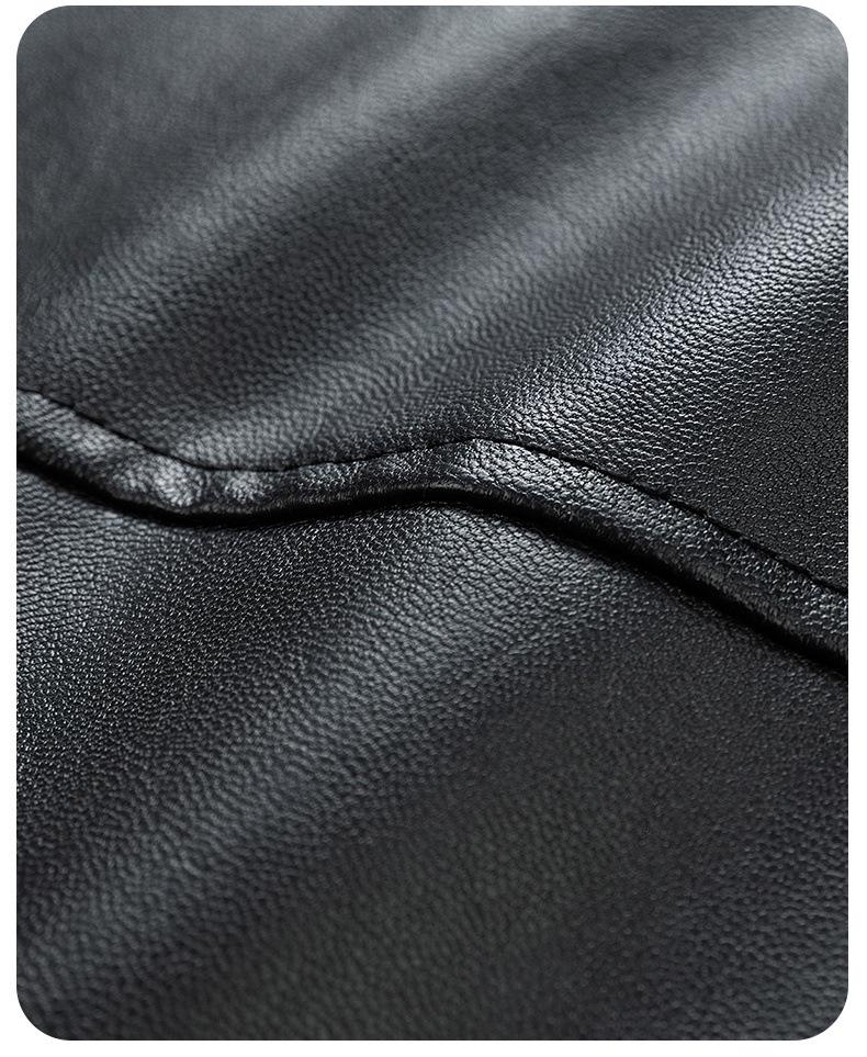 Men's Thick Leather Fur-Lined Motorcycle Jacket - Autumn/Winter Collection