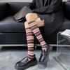 Damen Süße Strümpfe Kniehoch Bunt Gestreift Lange Socken Dünn Sommer Für Dame Mädchen Studenten Socken Schulparty Bequem