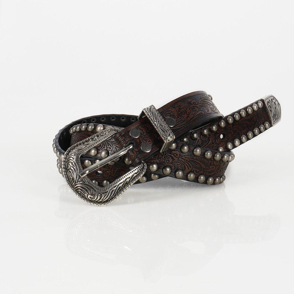 Chic Round Rivet Belt Y2K Jeans Belts Fashion Alloy Buckle Waistband