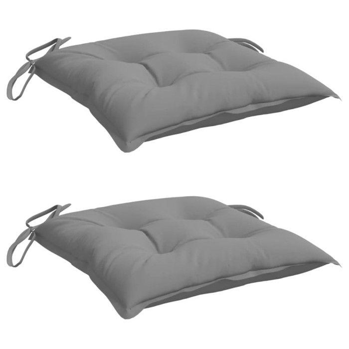 VidaXL Coussins de chaise 2 pcs gris 40x40x7 cm tissu oxford 314863