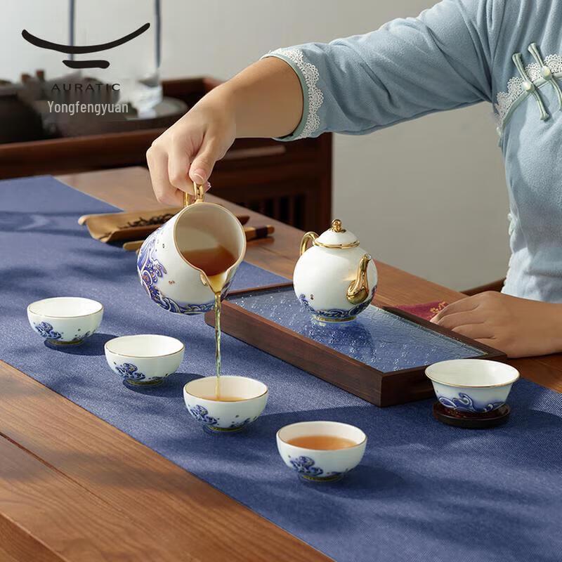 

Auratic Mr. Porcelain Pearl of the Sea 8-Piece Tea Set