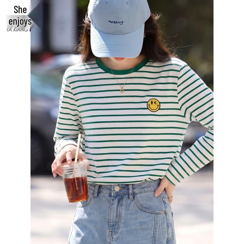 Women s Long-Sleeve Striped T-Shirt M