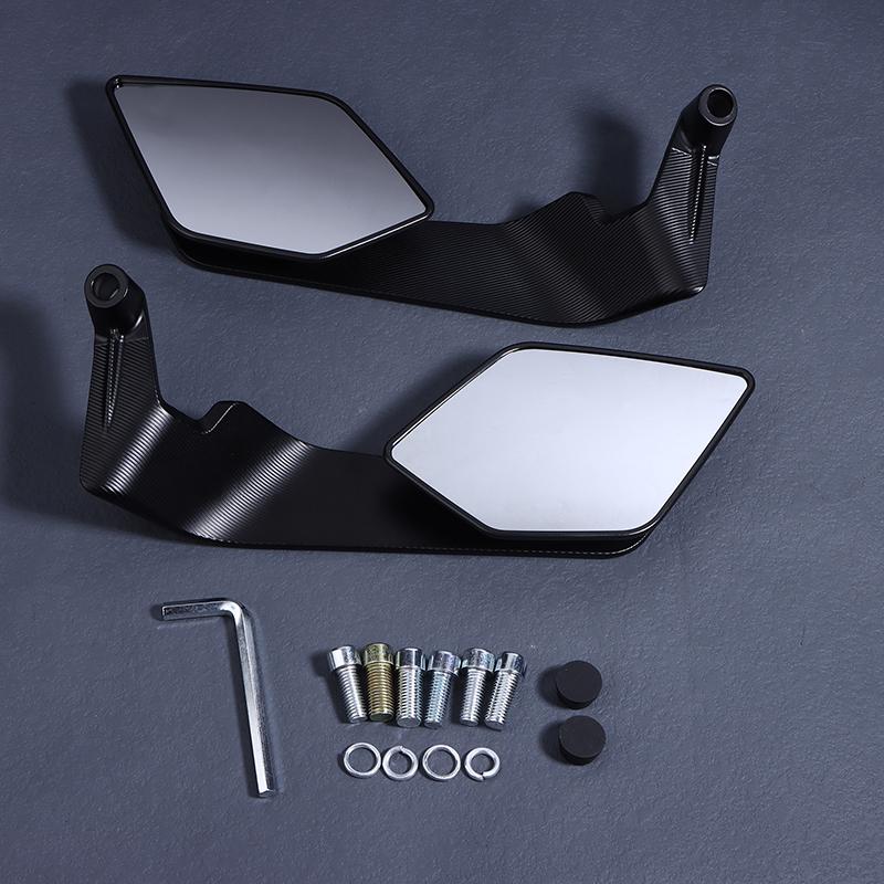 Espelhos de Motocicleta Winglets Stealth Espelho Grande Superfície de Espelho Asas Espelho 10mm/8mm Espelho Retrovisor de Motocicleta